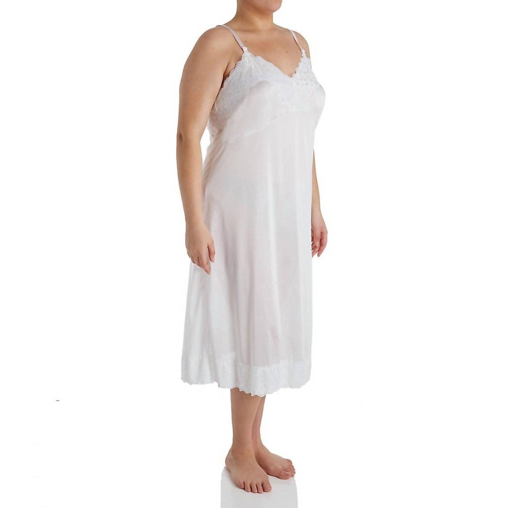 New Shadowline Lingerie Adjustable Strap Full Slip - Plus In White
